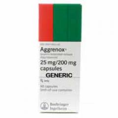 Generic Aggrenox (tm) 200+25 mg (120 Pills)